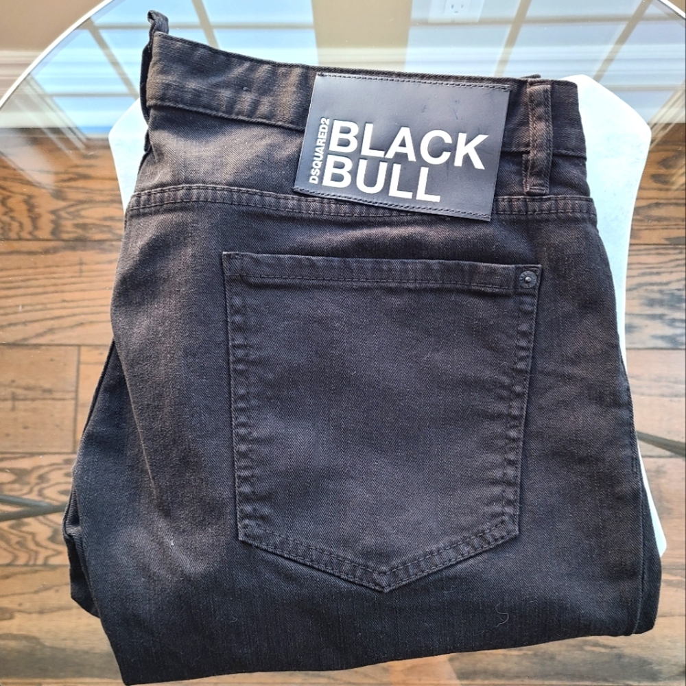 DSQUARED2 🇨🇦 Black Bull Label Slim Jeans - 42" Waist, Black - Picture 1 of 7